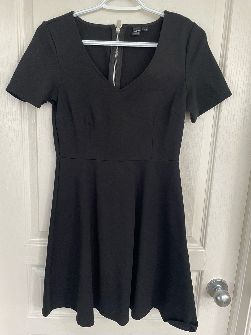 Simons Black V-Neck Short Sleeve Skater Dress